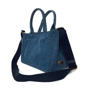 Prada Handbag Denim Canapa Bag
